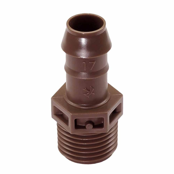 Переходник прямой Rain Bird XFF (1/2" НР, 17 мм, XFF-MA-050)