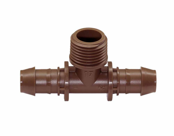 Штуцер резьбовой RAIN BIRD  XFF-TMA-050  17 мм-1/2" НР- 17 мм (тройник для капельного шланга)